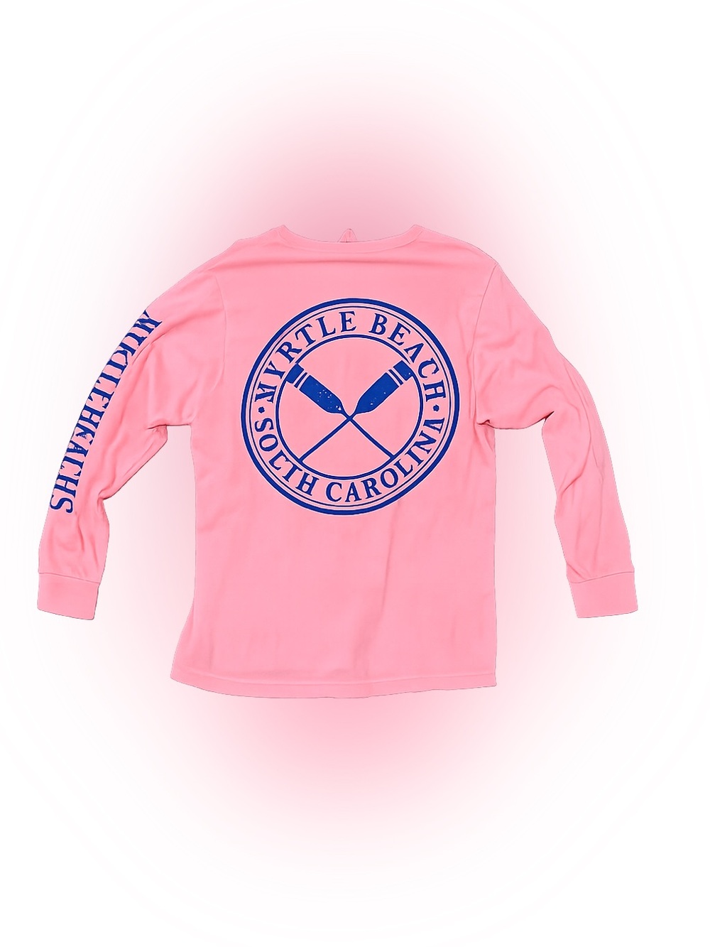 Myrtle Beach SC Long Sleeve Graphic T-Shirt Coral Pink Adult Medium Cotton